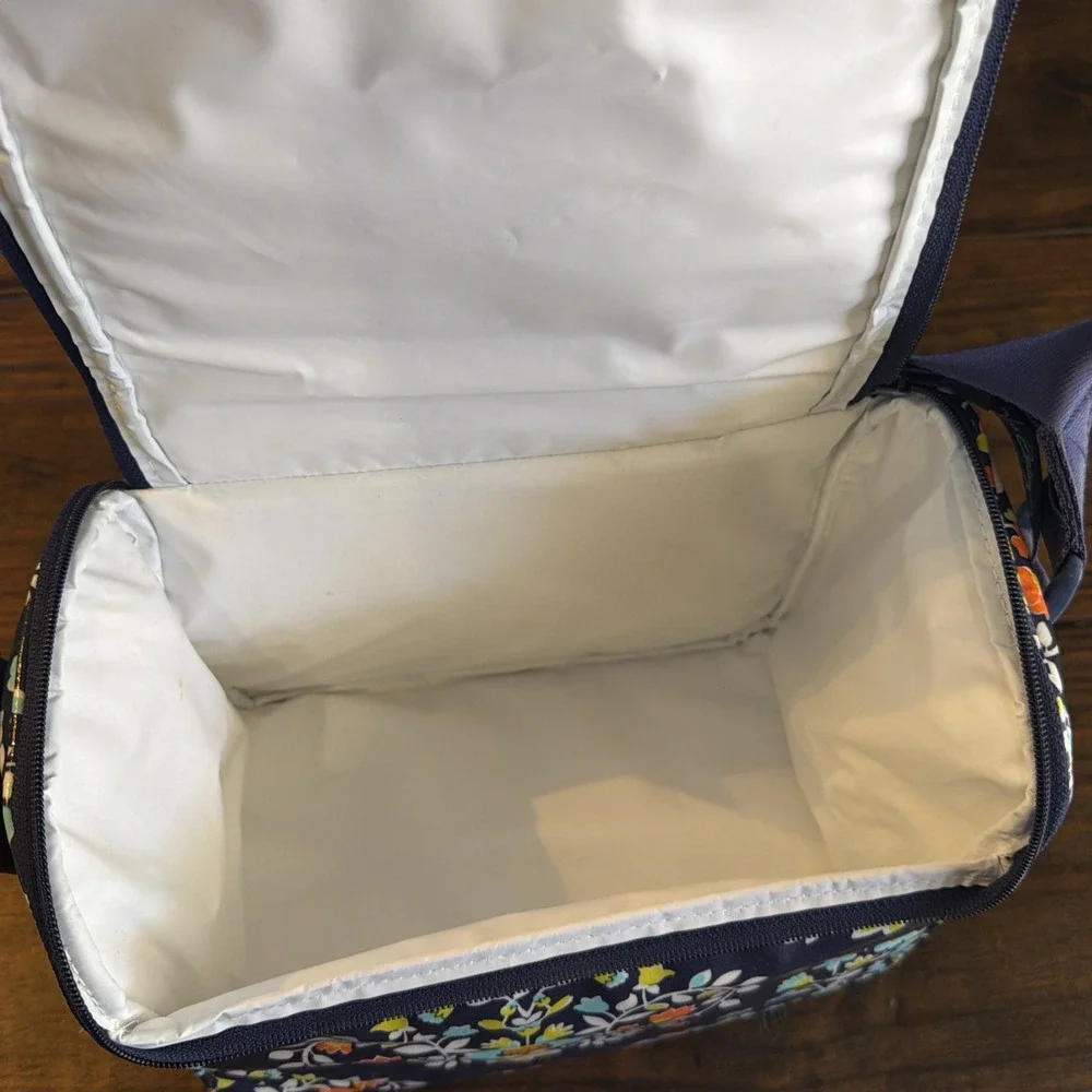 Vera Bradley Insulated Lunch Box Cooler Bag Navy Floral Adjustable Strap